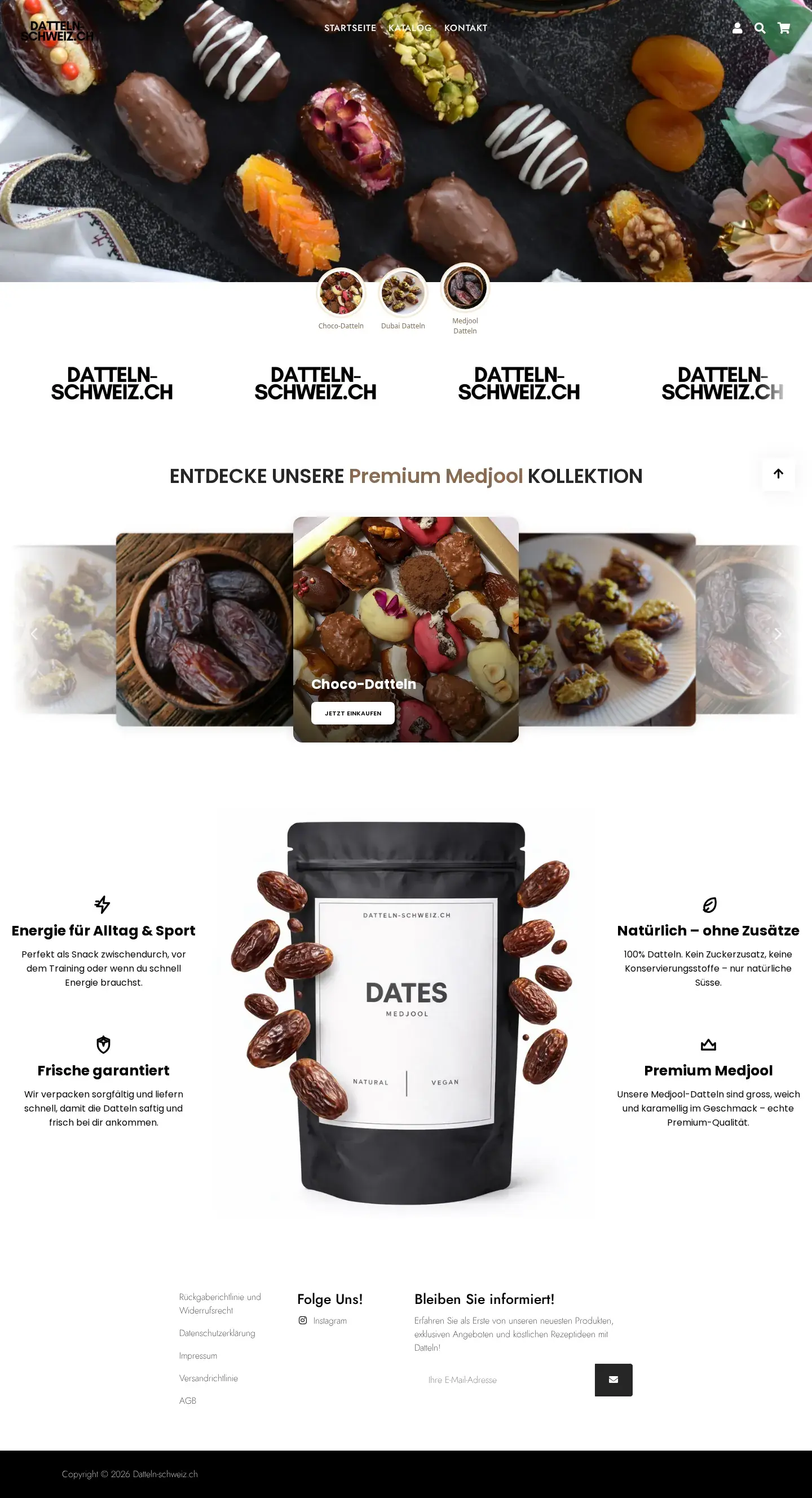 Datteln Schweiz site Web - vue sur ordinateur