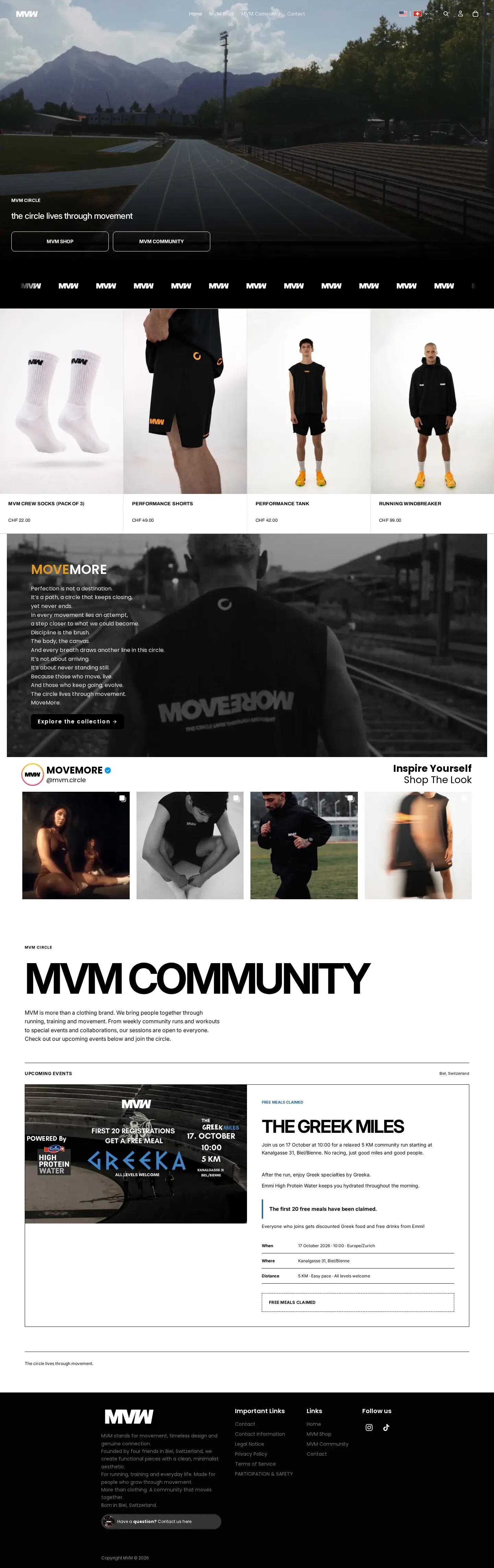 Website screenshot of MVM Circle